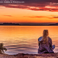 Buy canvas prints of Girl watching the sunset by Roy Hornyak