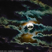 Buy canvas prints of Colourful moon clouds by Michael Smith