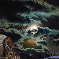 Buy canvas prints of Wolf Moon by Michael Smith