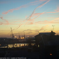 Buy canvas prints of Dawn over the Docks by Sheila Eames
