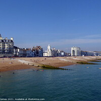 Buy canvas prints of Eastbourne beachfront and hotels by Sheila Eames