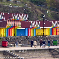 Buy canvas prints of Scarborough Beach Huts by Sheila Eames