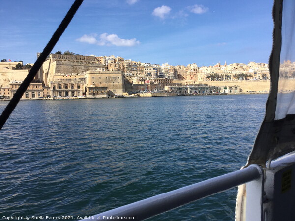 Valletta, Malta, from a boat in the Harbour.  Picture Board by Sheila Eames