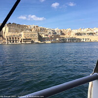 Buy canvas prints of Valletta, Malta, from a boat in the Harbour.  by Sheila Eames