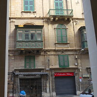 Buy canvas prints of City Street Scene in Valletta, Malta by Sheila Eames