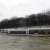 Buy canvas prints of Paris and the Bateauz-Mouche Boats by Sheila Eames