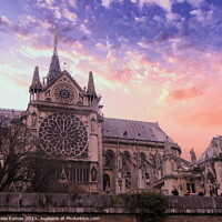 Buy canvas prints of Notre Dame Cathedral, Rose Window, Paris, France. by Sheila Eames