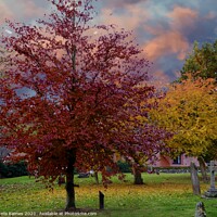 Buy canvas prints of Aurumn in the Church Yard by Sheila Eames