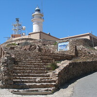 Buy canvas prints of Lighthouse at Las Sirenas, Cabo de Gata, Spain by Sheila Eames