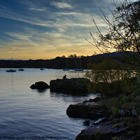Buy canvas prints of Sunset at Ambleside, Lake Windermere by Jonathan Moulton