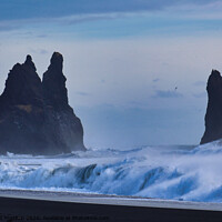Buy canvas prints of Rock Formations at the Black Sand Beach in Iceland by Jonathan Moulton