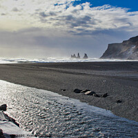 Buy canvas prints of Black sand beach in Iceland by Jonathan Moulton