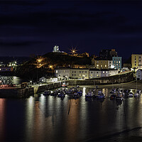 Buy canvas prints of Tenby harbour at night by Paul James