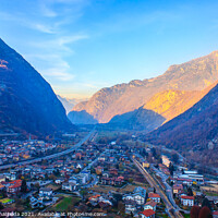 Buy canvas prints of Panoramic view of the Valle d'Aosta region, Italy by daniele mattioda