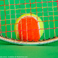 Buy canvas prints of PIXEL ART on a racket and a tennis ball by daniele mattioda