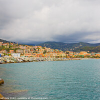 Buy canvas prints of panoramic view of the bay of the city of Varazze,  by daniele mattioda