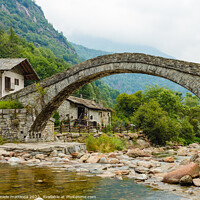 Buy canvas prints of  a   characteristic  bridge  of a piedmontese alpi by daniele mattioda