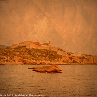 Buy canvas prints of PITTORIALISM EFFECT on old IBIZA view by daniele mattioda