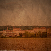 Buy canvas prints of PITTORIALISM EFFECT on view of the municipality of Agliè in Piedmont Italy by daniele mattioda