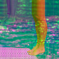 Buy canvas prints of GLITCH ART on dive from diving board by daniele mattioda