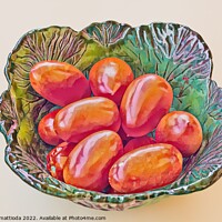 Buy canvas prints of WATERCOLOR PAINTED EFFECT on  perini tomatoes by daniele mattioda