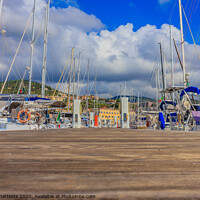 Buy canvas prints of close-up of the quay of the marina of Varazze, Ita by daniele mattioda