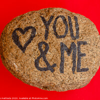 Buy canvas prints of the english  writing you and me with a heart drawn by daniele mattioda