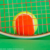 Buy canvas prints of a racket and a tennis ball by daniele mattioda