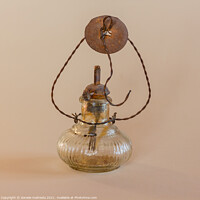 Buy canvas prints of  an old lamp to work in the fields  by daniele mattioda