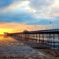 Buy canvas prints of Southport Pier Sunset by Michele Davis