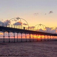 Buy canvas prints of Southport Pier Sunset by Michele Davis