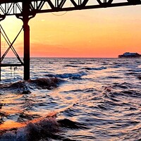 Buy canvas prints of Under Central Pier by Michele Davis