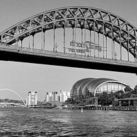 Buy canvas prints of Tyne Bridges Monochrome by Michele Davis