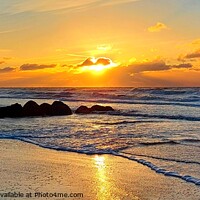 Buy canvas prints of Cleveleys Beach Sunset by Michele Davis