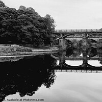 Buy canvas prints of Crook O' Lune Reflections, Monochrome by Michele Davis