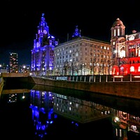 Buy canvas prints of Liverpool Waterfront Reflections by Michele Davis