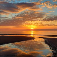 Buy canvas prints of Cleveleys Beach Sunset by Michele Davis