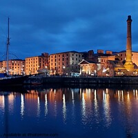 Buy canvas prints of Royal Albert Dock, Blue Hour by Michele Davis