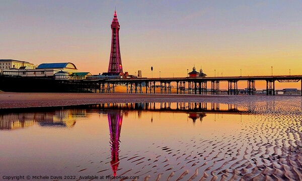 Blackpool Tower Reflections Canvas Print by Michele Davis