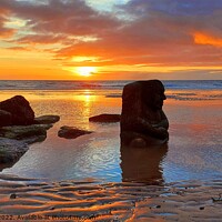 Buy canvas prints of Cleveleys Beach Sunset by Michele Davis