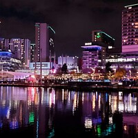 Buy canvas prints of Media City at Night by Michele Davis