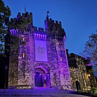 Buy canvas prints of Lancaster Castle Illuminated by Michele Davis