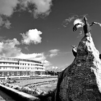 Buy canvas prints of Morecambe Cormorants and Midland Hotel by Michele Davis