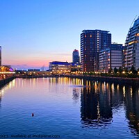 Buy canvas prints of Salford Quays Twilight by Michele Davis