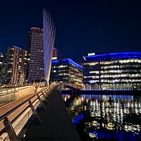 Buy canvas prints of Media City at Night by Michele Davis