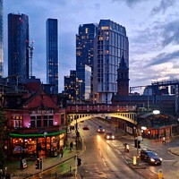Buy canvas prints of Deansgate Manchester View by Michele Davis