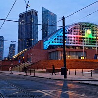 Buy canvas prints of Manchester City Centre Twilight by Michele Davis
