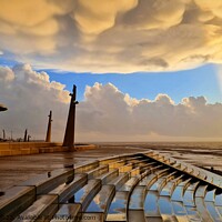 Buy canvas prints of Cleveleys Beach Clouds by Michele Davis