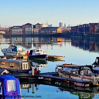 Buy canvas prints of Preston Docklands Reflections by Michele Davis