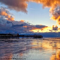 Buy canvas prints of Central Pier Sunset Clouds by Michele Davis